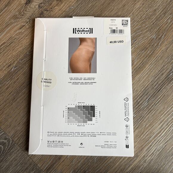 Wolford Nude Tights Soft Knitted Waistband New Cosmetic Medium/Small - Picture 6 of 7